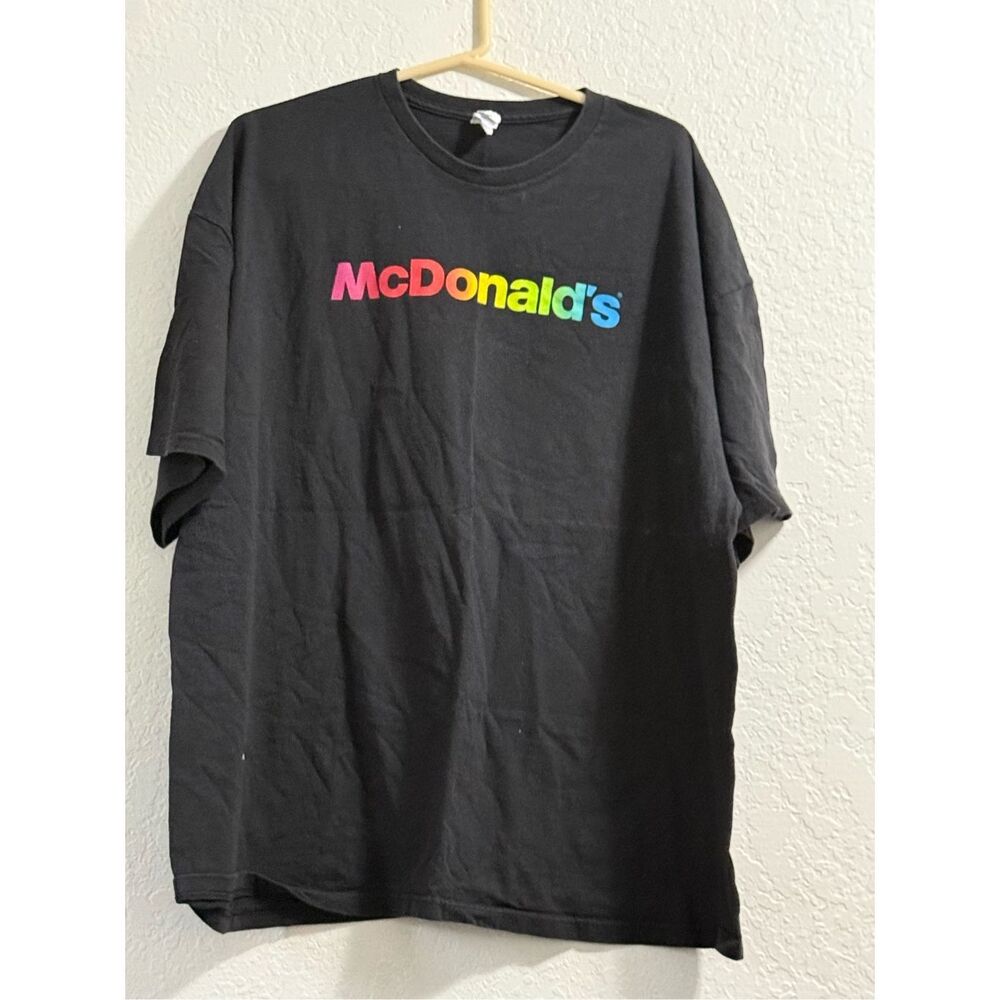 1990s McDonald's Employee Issue Black T Shirt rainbow 3x